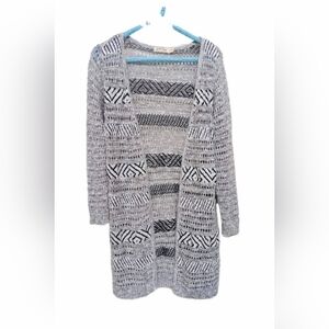 Vintage Women's Large 12/14 Faded Glory Open Front Long Cardigan Sweater